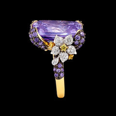 Lilac Cinderella Ring, Ring, Anabela Chan Joaillerie - Fine jewelry with laboratory grown and created gemstones hand-crafted in the United Kingdom. Anabela Chan Joaillerie is the first fine jewellery brand in the world to champion laboratory-grown and created gemstones with high jewellery design, artisanal craftsmanship and a focus on ethical and sustainable innovations.