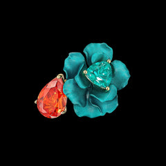 Mandarin Paraiba Bloom Ring, Ring, Anabela Chan Joaillerie - Fine jewelry with laboratory grown and created gemstones hand-crafted in the United Kingdom. Anabela Chan Joaillerie is the first fine jewellery brand in the world to champion laboratory-grown and created gemstones with high jewellery design, artisanal craftsmanship and a focus on ethical and sustainable innovations.