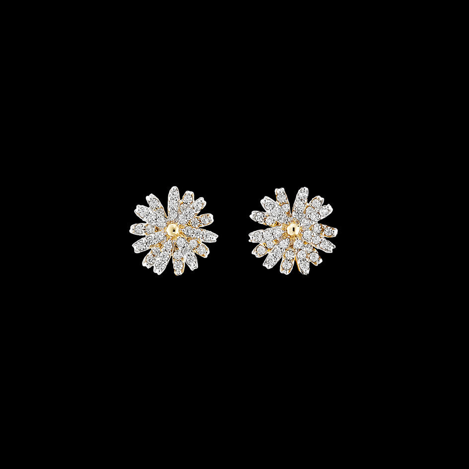 Mini Daisy Studs, Earring, Anabela Chan Joaillerie - Fine jewelry with laboratory grown and created gemstones hand-crafted in the United Kingdom. Anabela Chan Joaillerie is the first fine jewellery brand in the world to champion laboratory-grown and created gemstones with high jewellery design, artisanal craftsmanship and a focus on ethical and sustainable innovations.