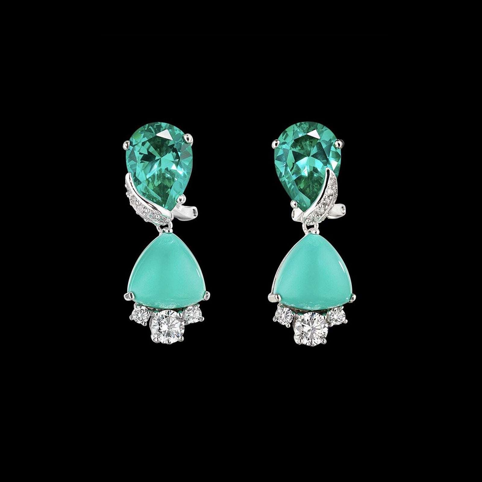 Paraiba Berry Earrings, Earring, Anabela Chan Joaillerie - Fine jewelry with laboratory grown and created gemstones hand-crafted in the United Kingdom. Anabela Chan Joaillerie is the first fine jewellery brand in the world to champion laboratory-grown and created gemstones with high jewellery design, artisanal craftsmanship and a focus on ethical and sustainable innovations.