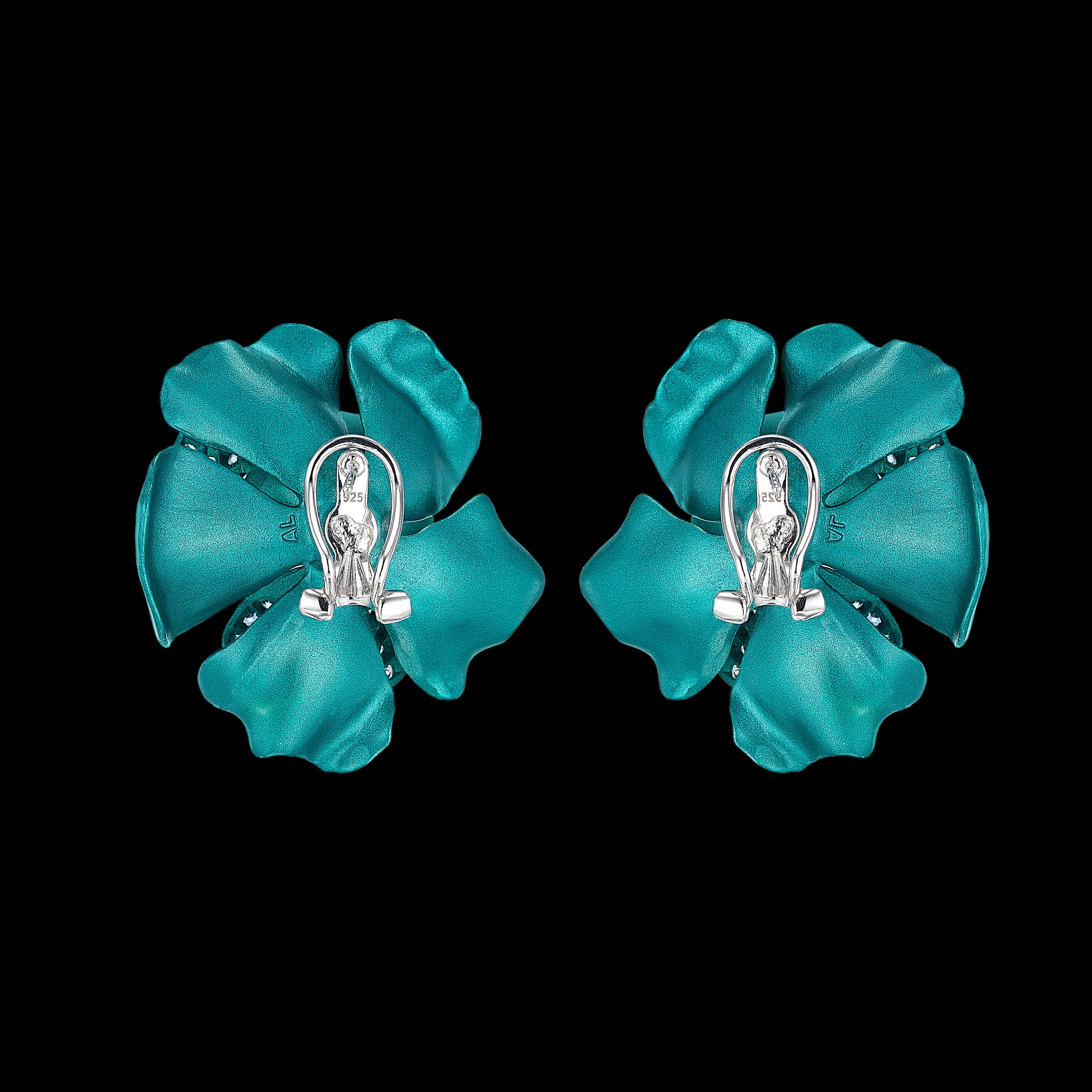 Paraiba Bloom Earrings, Earrings, Anabela Chan Joaillerie - Fine jewelry with laboratory grown and created gemstones hand-crafted in the United Kingdom. Anabela Chan Joaillerie is the first fine jewellery brand in the world to champion laboratory-grown and created gemstones with high jewellery design, artisanal craftsmanship and a focus on ethical and sustainable innovations.