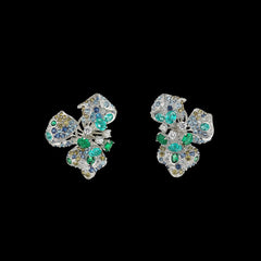 Paraiba Orchid Earrings, Earrings, Anabela Chan Joaillerie - Fine jewelry with laboratory grown and created gemstones hand-crafted in the United Kingdom. Anabela Chan Joaillerie is the first fine jewellery brand in the world to champion laboratory-grown and created gemstones with high jewellery design, artisanal craftsmanship and a focus on ethical and sustainable innovations.