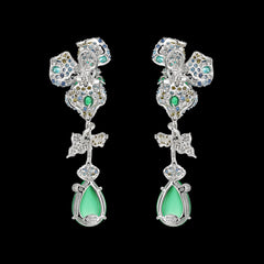 Paraiba Orchid Earrings, Earrings, Anabela Chan Joaillerie - Fine jewelry with laboratory grown and created gemstones hand-crafted in the United Kingdom. Anabela Chan Joaillerie is the first fine jewellery brand in the world to champion laboratory-grown and created gemstones with high jewellery design, artisanal craftsmanship and a focus on ethical and sustainable innovations.