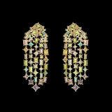 Rainbow Cascade Earrings, Earrings, Anabela Chan Joaillerie - Fine jewelry with laboratory grown and created gemstones hand-crafted in the United Kingdom. Anabela Chan Joaillerie is the first fine jewellery brand in the world to champion laboratory-grown and created gemstones with high jewellery design, artisanal craftsmanship and a focus on ethical and sustainable innovations.