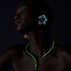 Emerald Nova Collar, Necklace, Anabela Chan Joaillerie - Fine jewelry with laboratory grown and created gemstones hand-crafted in the United Kingdom. Anabela Chan Joaillerie is the first fine jewellery brand in the world to champion laboratory-grown and created gemstones with high jewellery design, artisanal craftsmanship and a focus on ethical and sustainable innovations.