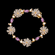 Rose Sapphire Daisy Diamond Bracelet