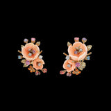 Rose Floral Cluster Earrings, Earring, Anabela Chan Joaillerie - Fine jewelry with laboratory grown and created gemstones hand-crafted in the United Kingdom. Anabela Chan Joaillerie is the first fine jewellery brand in the world to champion laboratory-grown and created gemstones with high jewellery design, artisanal craftsmanship and a focus on ethical and sustainable innovations.