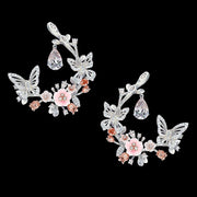 Rose Diamond Butterfly Garland Earrings