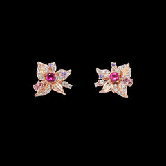 Ruby Coralbell Earrings, Earring, Anabela Chan Joaillerie - Fine jewelry with laboratory grown and created gemstones hand-crafted in the United Kingdom. Anabela Chan Joaillerie is the first fine jewellery brand in the world to champion laboratory-grown and created gemstones with high jewellery design, artisanal craftsmanship and a focus on ethical and sustainable innovations.