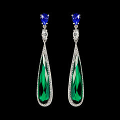 Shard Emerald Earrings, Earring, Anabela Chan Joaillerie - Fine jewelry with laboratory grown and created gemstones hand-crafted in the United Kingdom. Anabela Chan Joaillerie is the first fine jewellery brand in the world to champion laboratory-grown and created gemstones with high jewellery design, artisanal craftsmanship and a focus on ethical and sustainable innovations.