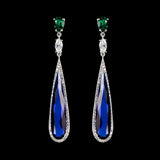 Shard Sapphire Earrings, Earring, Anabela Chan Joaillerie - Fine jewelry with laboratory grown and created gemstones hand-crafted in the United Kingdom. Anabela Chan Joaillerie is the first fine jewellery brand in the world to champion laboratory-grown and created gemstones with high jewellery design, artisanal craftsmanship and a focus on ethical and sustainable innovations.