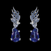 Sapphire Feather Earrings