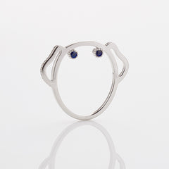 Sapphire Puppy Ring, Ring, Anabela Chan Joaillerie - Fine jewelry with laboratory grown and created gemstones hand-crafted in the United Kingdom. Anabela Chan Joaillerie is the first fine jewellery brand in the world to champion laboratory-grown and created gemstones with high jewellery design, artisanal craftsmanship and a focus on ethical and sustainable innovations.