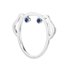 Sapphire Puppy Ring, Ring, Anabela Chan Joaillerie - Fine jewelry with laboratory grown and created gemstones hand-crafted in the United Kingdom. Anabela Chan Joaillerie is the first fine jewellery brand in the world to champion laboratory-grown and created gemstones with high jewellery design, artisanal craftsmanship and a focus on ethical and sustainable innovations.