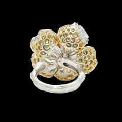 Sky Opal Bloom Ring, Ring, Anabela Chan Joaillerie - Fine jewelry with laboratory grown and created gemstones hand-crafted in the United Kingdom. Anabela Chan Joaillerie is the first fine jewellery brand in the world to champion laboratory-grown and created gemstones with high jewellery design, artisanal craftsmanship and a focus on ethical and sustainable innovations.