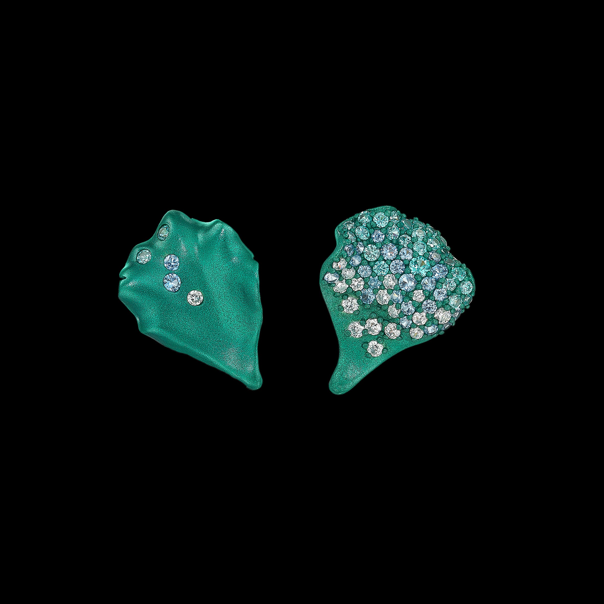 Paraiba Petal Studs, Earrings, Anabela Chan Joaillerie - Fine jewelry with laboratory grown and created gemstones hand-crafted in the United Kingdom. Anabela Chan Joaillerie is the first fine jewellery brand in the world to champion laboratory-grown and created gemstones with high jewellery design, artisanal craftsmanship and a focus on ethical and sustainable innovations.