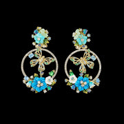 Turquoise Butterfly Wreath Earrings