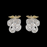 White Mini Blossom Diamond Earrings, Earring, Anabela Chan Joaillerie - Fine jewelry with laboratory grown and created gemstones hand-crafted in the United Kingdom. Anabela Chan Joaillerie is the first fine jewellery brand in the world to champion laboratory-grown and created gemstones with high jewellery design, artisanal craftsmanship and a focus on ethical and sustainable innovations.