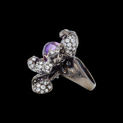 Amethyst Blossom Ring, Ring, Anabela Chan Joaillerie - Fine jewelry with laboratory grown and created gemstones hand-crafted in the United Kingdom. Anabela Chan Joaillerie is the first fine jewellery brand in the world to champion laboratory-grown and created gemstones with high jewellery design, artisanal craftsmanship and a focus on ethical and sustainable innovations.