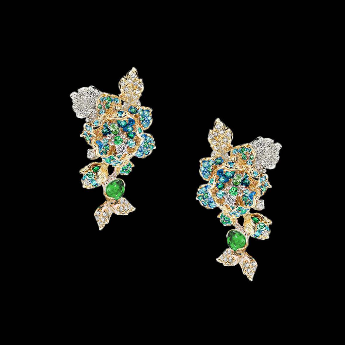 Sapphire Rose Earrings – Anabela Chan Joaillerie