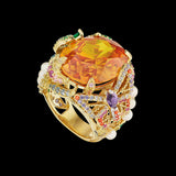 Citrine Swallowtail Ring, Ring, Anabela Chan Joaillerie - Fine jewelry with laboratory grown and created gemstones hand-crafted in the United Kingdom. Anabela Chan Joaillerie is the first fine jewellery brand in the world to champion laboratory-grown and created gemstones with high jewellery design, artisanal craftsmanship and a focus on ethical and sustainable innovations.