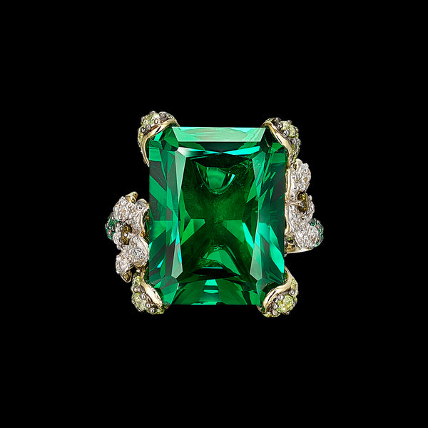 Emerald Cinderella Ring. Lab-Grown Emerald – Anabela Chan Joaillerie
