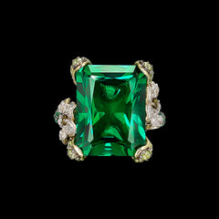 Emerald Cinderella Ring, Ring, Anabela Chan Joaillerie - Fine jewelry with laboratory grown and created gemstones hand-crafted in the United Kingdom. Anabela Chan Joaillerie is the first fine jewellery brand in the world to champion laboratory-grown and created gemstones with high jewellery design, artisanal craftsmanship and a focus on ethical and sustainable innovations.