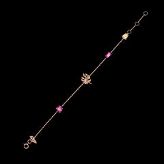 Fuchsia Palm Bracelet, Bracelet, Anabela Chan Joaillerie - Fine jewelry with laboratory grown and created gemstones hand-crafted in the United Kingdom. Anabela Chan Joaillerie is the first fine jewellery brand in the world to champion laboratory-grown and created gemstones with high jewellery design, artisanal craftsmanship and a focus on ethical and sustainable innovations.