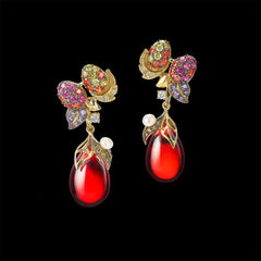Goldenberry Drop Earrings, Earring, Anabela Chan Joaillerie - Fine jewelry with laboratory grown and created gemstones hand-crafted in the United Kingdom. Anabela Chan Joaillerie is the first fine jewellery brand in the world to champion laboratory-grown and created gemstones with high jewellery design, artisanal craftsmanship and a focus on ethical and sustainable innovations.
