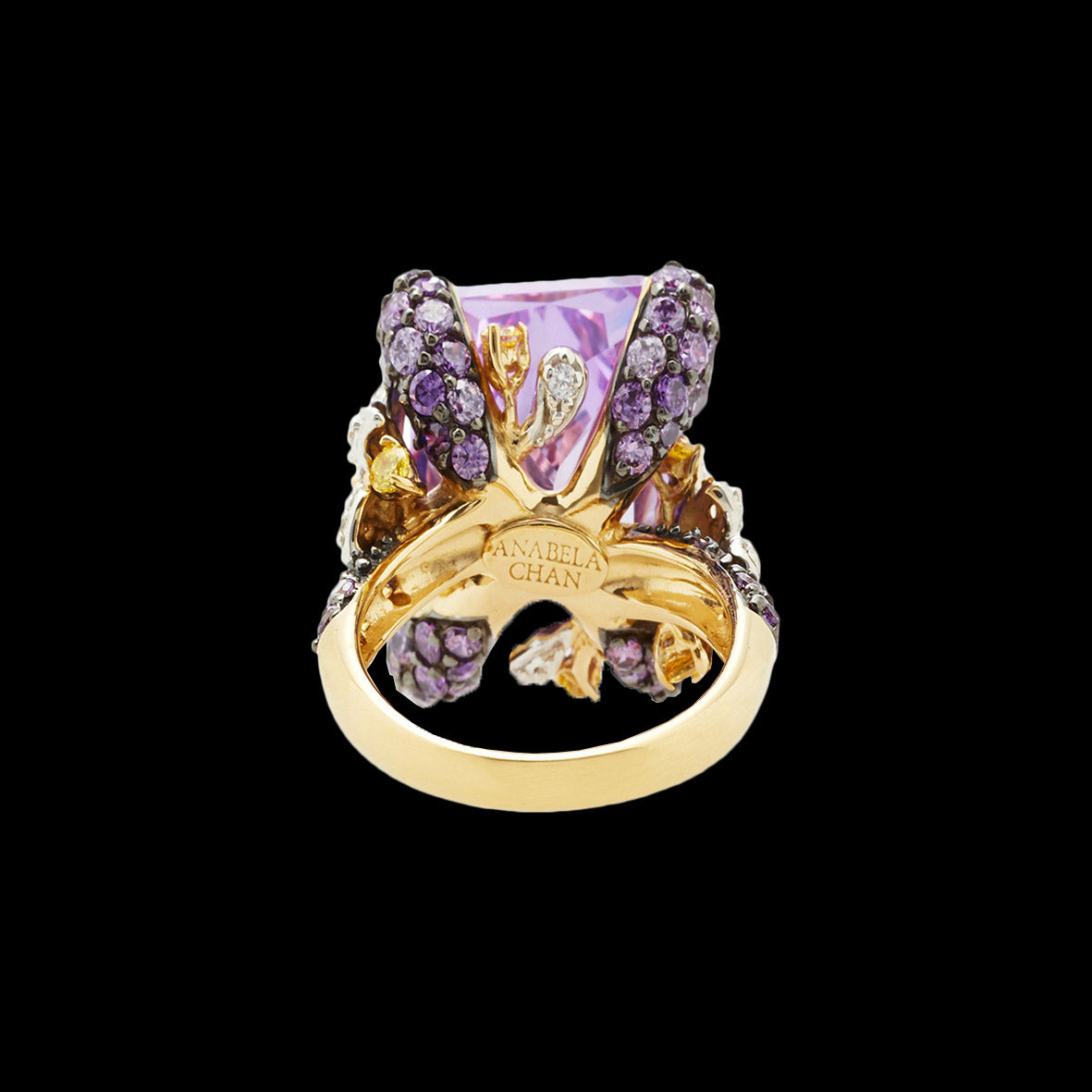 Lilac Cinderella Ring, Ring, Anabela Chan Joaillerie - Fine jewelry with laboratory grown and created gemstones hand-crafted in the United Kingdom. Anabela Chan Joaillerie is the first fine jewellery brand in the world to champion laboratory-grown and created gemstones with high jewellery design, artisanal craftsmanship and a focus on ethical and sustainable innovations.