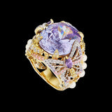 Lilac Swallowtail Ring, Ring, Anabela Chan Joaillerie - Fine jewelry with laboratory grown and created gemstones hand-crafted in the United Kingdom. Anabela Chan Joaillerie is the first fine jewellery brand in the world to champion laboratory-grown and created gemstones with high jewellery design, artisanal craftsmanship and a focus on ethical and sustainable innovations.