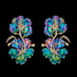 Rainbow Magnolia Earrings, Earring, Anabela Chan Joaillerie - Fine jewelry with laboratory grown and created gemstones hand-crafted in the United Kingdom. Anabela Chan Joaillerie is the first fine jewellery brand in the world to champion laboratory-grown and created gemstones with high jewellery design, artisanal craftsmanship and a focus on ethical and sustainable innovations.