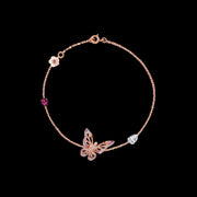 Rose Butterfly Charm Bracelet