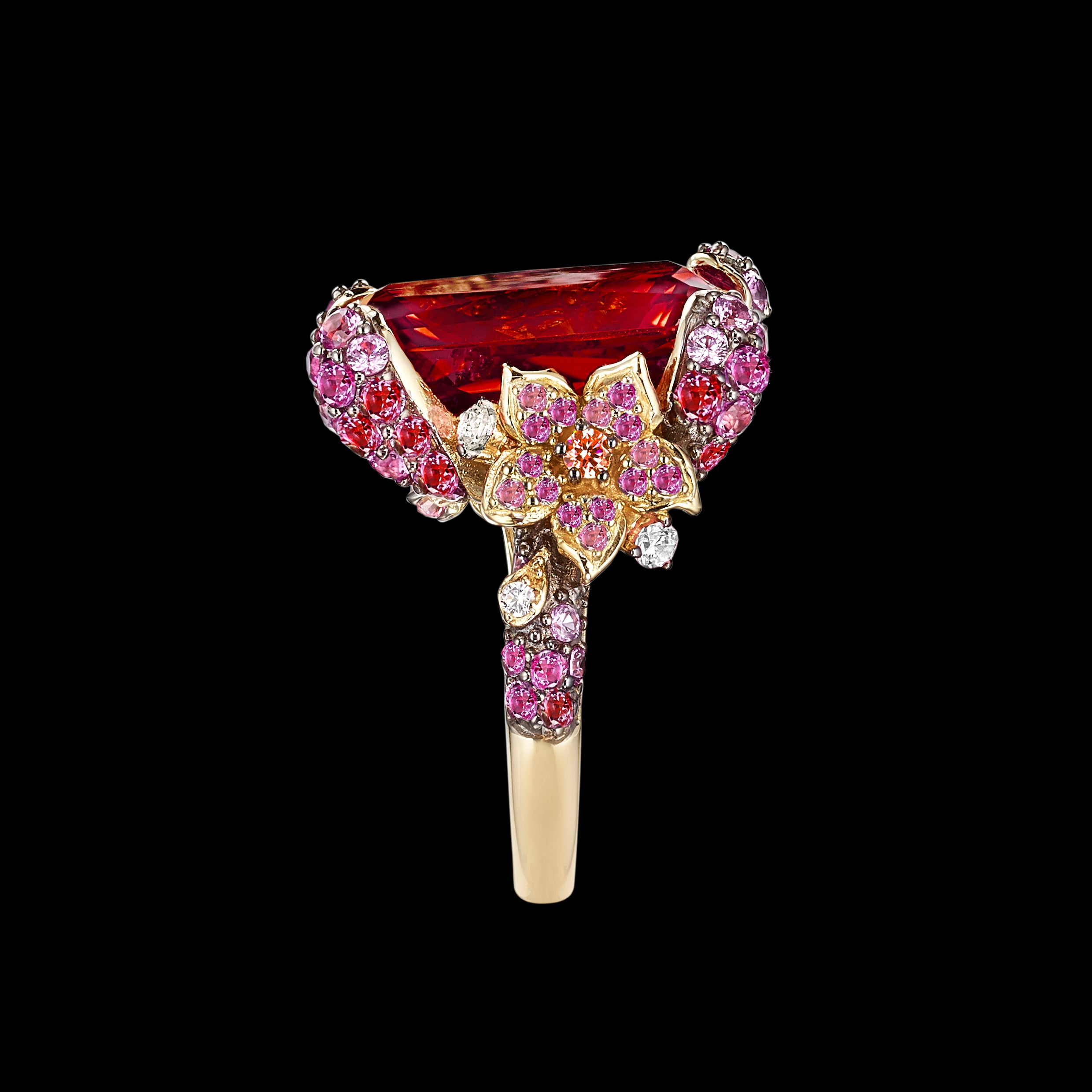 Ruby Cinderella Ring, Ring, Anabela Chan Joaillerie - Fine jewelry with laboratory grown and created gemstones hand-crafted in the United Kingdom. Anabela Chan Joaillerie is the first fine jewellery brand in the world to champion laboratory-grown and created gemstones with high jewellery design, artisanal craftsmanship and a focus on ethical and sustainable innovations.