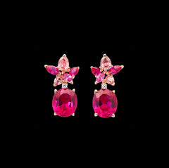 Ruby Lily Earrings, Earring, Anabela Chan Joaillerie - Fine jewelry with laboratory grown and created gemstones hand-crafted in the United Kingdom. Anabela Chan Joaillerie is the first fine jewellery brand in the world to champion laboratory-grown and created gemstones with high jewellery design, artisanal craftsmanship and a focus on ethical and sustainable innovations.