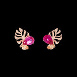 Fuchsia Palm Ear Studs, Earring, Anabela Chan Joaillerie - Fine jewelry with laboratory grown and created gemstones hand-crafted in the United Kingdom. Anabela Chan Joaillerie is the first fine jewellery brand in the world to champion laboratory-grown and created gemstones with high jewellery design, artisanal craftsmanship and a focus on ethical and sustainable innovations.