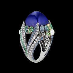 Sapphire Sugarloaf Berry Ring, Ring, Anabela Chan Joaillerie - Fine jewelry with laboratory grown and created gemstones hand-crafted in the United Kingdom. Anabela Chan Joaillerie is the first fine jewellery brand in the world to champion laboratory-grown and created gemstones with high jewellery design, artisanal craftsmanship and a focus on ethical and sustainable innovations.