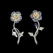 Blue Geranium Earrings