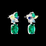 Emerald Lily Earrings, Earring, Anabela Chan Joaillerie - Fine jewelry with laboratory grown and created gemstones hand-crafted in the United Kingdom. Anabela Chan Joaillerie is the first fine jewellery brand in the world to champion laboratory-grown and created gemstones with high jewellery design, artisanal craftsmanship and a focus on ethical and sustainable innovations.