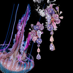 Lavender Ariel Earrings, Earring, Anabela Chan Joaillerie - Fine jewelry with laboratory grown and created gemstones hand-crafted in the United Kingdom. Anabela Chan Joaillerie is the first fine jewellery brand in the world to champion laboratory-grown and created gemstones with high jewellery design, artisanal craftsmanship and a focus on ethical and sustainable innovations.