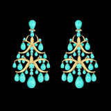 Turquoise Ivy Chandelier Earrings, Earrings, Anabela Chan Joaillerie - Fine jewelry with laboratory grown and created gemstones hand-crafted in the United Kingdom. Anabela Chan Joaillerie is the first fine jewellery brand in the world to champion laboratory-grown and created gemstones with high jewellery design, artisanal craftsmanship and a focus on ethical and sustainable innovations.