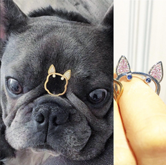 Diamond Frenchie Ring, Ring, Puppy rings, Anabela Chan Joaillerie - Fine jewelry with laboratory grown and created gemstones hand-crafted in the United Kingdom. Anabela Chan Joaillerie is the first fine jewellery brand in the world to champion laboratory-grown and created gemstones with high jewellery design, artisanal craftsmanship and a focus on ethical and sustainable innovations.