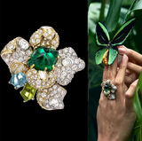 Emerald Blossom Ring, Ring, Anabela Chan Joaillerie - Fine jewelry with laboratory grown and created gemstones hand-crafted in the United Kingdom. Anabela Chan Joaillerie is the first fine jewellery brand in the world to champion laboratory-grown and created gemstones with high jewellery design, artisanal craftsmanship and a focus on ethical and sustainable innovations.