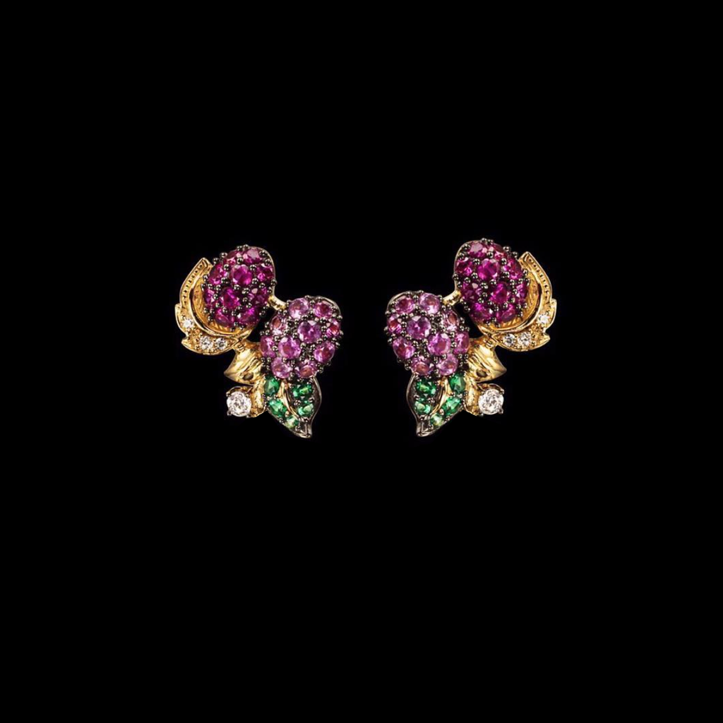 Raspberry Drop Earrings – Anabela Chan Joaillerie