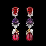 Violet Ruby Berry Earrings, Earring, Anabela Chan Joaillerie - Fine jewelry with laboratory grown and created gemstones hand-crafted in the United Kingdom. Anabela Chan Joaillerie is the first fine jewellery brand in the world to champion laboratory-grown and created gemstones with high jewellery design, artisanal craftsmanship and a focus on ethical and sustainable innovations.