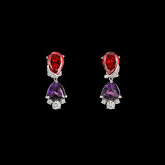 Violet Ruby Berry Earrings, Earring, Anabela Chan Joaillerie - Fine jewelry with laboratory grown and created gemstones hand-crafted in the United Kingdom. Anabela Chan Joaillerie is the first fine jewellery brand in the world to champion laboratory-grown and created gemstones with high jewellery design, artisanal craftsmanship and a focus on ethical and sustainable innovations.