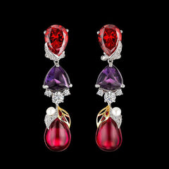 Violet Ruby Berry Earrings, Earring, Anabela Chan Joaillerie - Fine jewelry with laboratory grown and created gemstones hand-crafted in the United Kingdom. Anabela Chan Joaillerie is the first fine jewellery brand in the world to champion laboratory-grown and created gemstones with high jewellery design, artisanal craftsmanship and a focus on ethical and sustainable innovations.