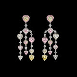 Love Heart Chandelier Earrings, Earring, Anabela Chan Joaillerie - Fine jewelry with laboratory grown and created gemstones hand-crafted in the United Kingdom. Anabela Chan Joaillerie is the first fine jewellery brand in the world to champion laboratory-grown and created gemstones with high jewellery design, artisanal craftsmanship and a focus on ethical and sustainable innovations.