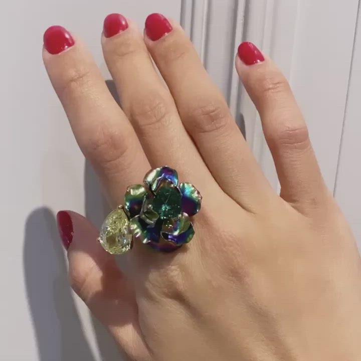 Acid Rainbow Bloom Ring