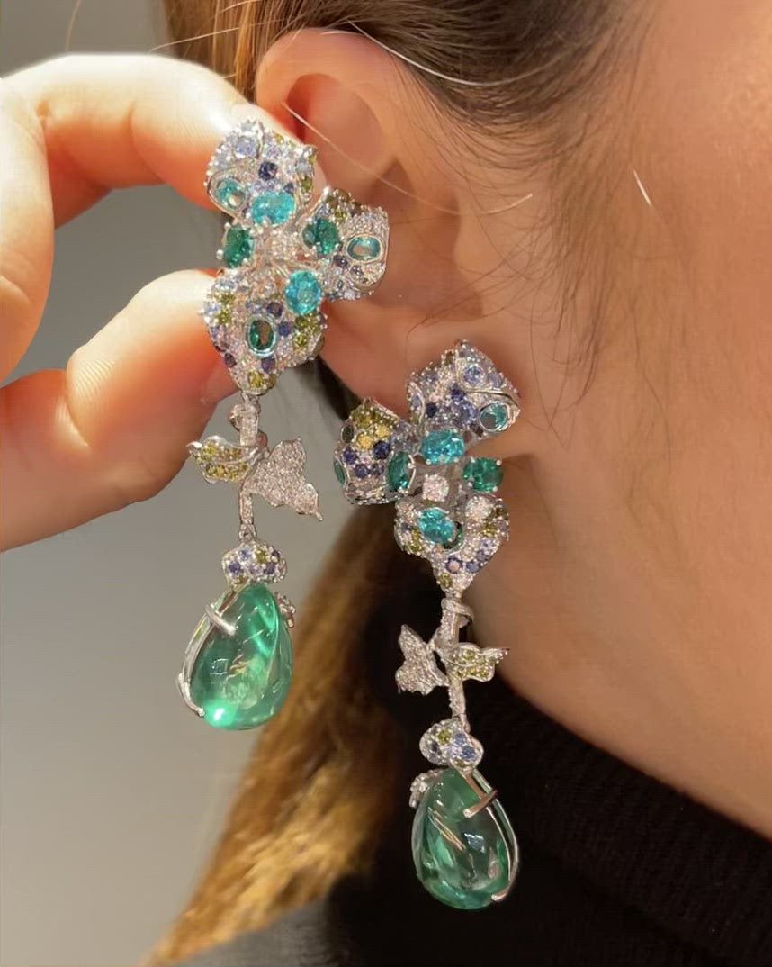 Paraiba Orchid Earrings